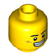 Figurine jack tête davids, sourcils, cicatrice sur la joue, sourire avec les dents / motif imprimé grincheux (Minifig Head Jack Davids, Eyebrows, Scar on Cheek, Smile with Teeth / Grumpy Print)