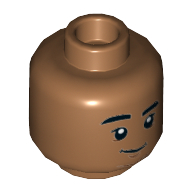 Tête de minifigurine Ned Leeds, sourire en coin (Minifig Head Ned Leeds, Smirk)
