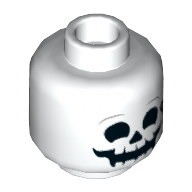 Tête de minifigurine Douglas Elton / El Fuego, squelette, Souriant Motif imprimé visage (Minifig Head Douglas Elton / El Fuego, Skeleton, Smiling Face Print)