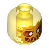 Tête de minifigurine fantôme scriber, avec visage orange clair vif, yeux blancs, slime bouche motif imprimé (Minifig Head Ghost Scrimper, with Bright Light Orange Face, White Eyes, Slime Mouth Print)