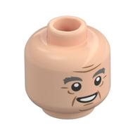 Tête de minifigurine Horace Slughorn, Sourcils et rides gris bleuâtre foncé épais, bouche ouverte avec dents / motif imprimé bouche fermée (Minifig Head Horace Slughorn, Thick Dark Bluish Gray Eyebrows and Wrinkles, Open Mouth with Teeth / Closed Mouth Print)