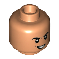 Tête de minifigurine dr wu, sourire / bouche ouverte peur motif imprimé (Minifig Head Dr Wu, Grin / Scared Open Mouth Print)