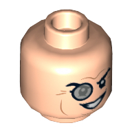 Tête de minifigurine pingouin, monocle, sourcil droit surélevé, grand sourire avec motif imprimé dents (Minifig Head Penguin, Monocle, Raised Right Eyebrow, Wide Grin with Teeth Print)