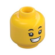 Tête de minifigurine, Fille, Cils, Sourcils et Sourire avec les Dents / Motif imprimé Surpris (Minifig Head, Girl, Eyelashes, Eyebrows, and Smile with Teeth / Surprised Print)