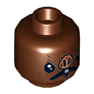 Tête de minifigurine kabe, nez avec 4 narines, bouche ouverte avec crocs motif imprimé (Minifig Head Kabe, Nose with 4 Nostrils, Open Mouth with Fangs Print)