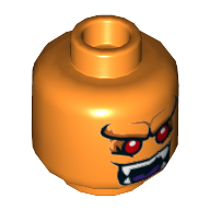 Tête de minifigurine Démon, yeux rouges, Crocs, motif : bouche fermée / bouche ouverte (Minifig Head Demon, Red Eyes, Fangs, Closed Mouth / Open Mouth Print)