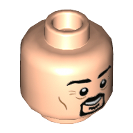Tête de minifigurine Photographe prophète quotidien, bouc, traits sur les joues, sourire (Minifig Head Daily Prophet Photographer, Goatee Beard, Cheek Lines, Smile)