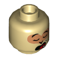 Tête de minifigurine Roi-Singe, yeux fermés, bouche ouverte avec motif imprimé Langue (Minifig Head Monkey King, Closed Eyes, Open Mouth with Tongue Print)