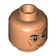 Croix de tête minifigurine, cercle et + sur les lignes de l'œil droit, de la joue et du avant motif imprimé (Minifig Head Crosshair, Circle and + over Right Eye, Cheek and Forehead Lines Print)