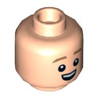 Tête de minifigurine Colin Creevey, Sourcils de nougat et fossettes du menton, sourire / motif imprimé inquiet (Minifig Head Colin Creevey, Nougat Eyebrows and Chin Dimples, Smile / Worried Print)