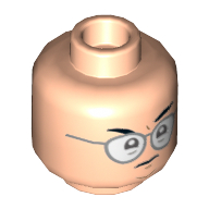 Tête de minifigurine George Costanza, Lunettes, Motif imprimé en colère (Minifig Head George Costanza, Glasses, Angry Print)
