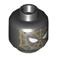 Tête de minifigurine Spider-Man, Motif imprimé de sangle jaune (Minifig Head Spider-Man, Yellow Webbing Print)