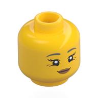 Tête de minifigurine Fan de costume de raton laveur, sourcils gris clair, bouche ouverte sourire / fermé motif imprimé bouche sourire (Minifig Head Raccoon Costume Fan, Light Bluish Gray Eyebrows, Open Mouth Smile / Closed Mouth Smile Print)