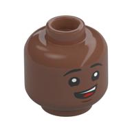 Tête de minifigurine, Sourcils, bouche ouverte Sourire / Motif imprimé triste (Minifig Head, Eyebrows, Open Mouth Smile / Sad Print)