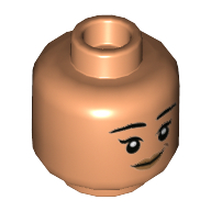 Tête de minifigurine Padma / Parvati Patil, lèvres beige foncé, motif : bouche fermée (Minifig Head Padma / Parvati Patil, Dark Tan Lips, Closed Mouth Print)