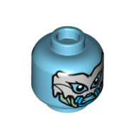 Attuma tête minifigurine, masque argenté, bouche fermée / bouche ouverte en colère motif imprimé (Minifig Head Attuma, Silver Mask, Closed Mouth / Angry Open Mouth Print)