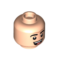 Tête de minifigurine Michael Scott, sourcils épais, Ligne de avant, bouche ouverte Sourire avec langue et dents / triste fermé Motif imprimé Bouche (Minifig Head Michael Scott, Thick Eyebrows, Forehead Line, Open Mouth Smile with Tongue and Teeth / Sad Closed Mouth Print)