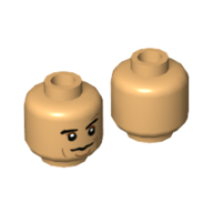 Tête de minifigurine dominic toretto, cheeck lignes, motif : expression neutre (Minifig Head Dominic Toretto, Cheeck Lines, Neutral Print)