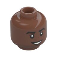 Tête de minifigurine, sourire avec les dents / bouche ouverte motif imprimé (Minifig Head, Smile with Teeth/Scared Open Mouth Print)