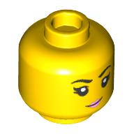 Tête de minifigurine sourire, brillant rose lèvres motif imprimé (Minifig Head Smile, Bright Pink Lips Print)