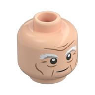 Gloin tête figurine, blanc/gris bleuté clair gros sourcils, motif : rides (Minifig Head Gloin, White/Light Bluish Grey Big Eyebrows, Wrinkles Print)