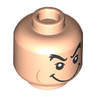 Tête de minifigurine reine des cœurs, sourcils épais noirs, grand sourire / bouche ouverte cri de colère motif imprimé (Minifig Head Queen of Hearts, Thick Black Eyebrows, Big Smile/Open Mouth Angry Scream Print)