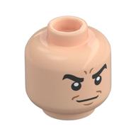 Tête de minifigurine sandman, sourcils épais noirs, froncés motif imprimé en colère (Minifig Head Sandman, Thick Black Eyebrows, Angry Frown Print)