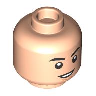 Tête de minifigurine Jungkook, sourcils noirs, sourire bouche ouverte / surpris (Minifig Head Jungkook, Black Eyebrows, Open Mouth Smile/Surprised)