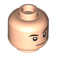 Tête de minifigurine Jin, sourcils brun foncé, Bouche irritée/ouverte Motif imprimé parlant (Minifig Head Jin, Dark Brown Eyebrows, Annoyed/Open Mouth Talking Print)