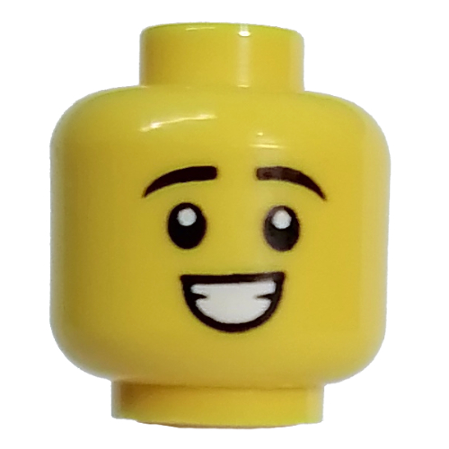 Apprenti tête minifigurine, look moyen, bouche ouverte imprimé (Minifig Head Apprentice, Mean Look, Open Mouth Print)
