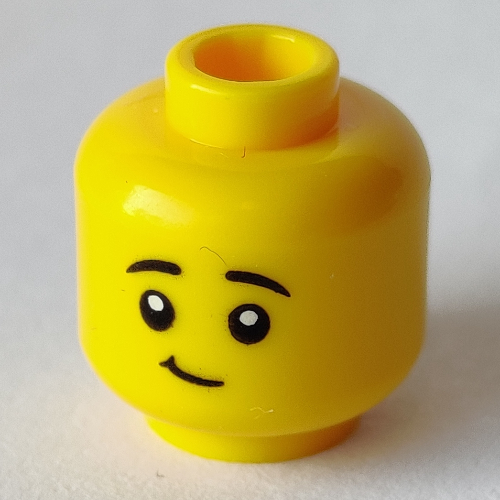 Tête de minifigurine popcorn costume, tordu cloed bouche sourire / bouche ouverte sourire motif imprimé (Minifig Head Popcorn Costume, Crooked Cloed Mouth Smile / Open Mouth Smile Print)