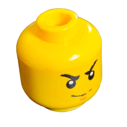 Tête de minifigurine Kai, sourcils, motif : air sévère (Minifig Head Kai, Eyebrows, Stern Print)