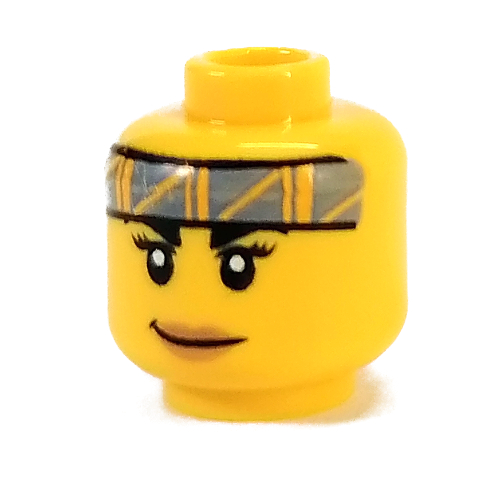 Tête de minifigurine jessica sharpe / chevalier, bandeau, sourire (Minifig Head Jessica Sharpe / Knight, Headband, Smirk)