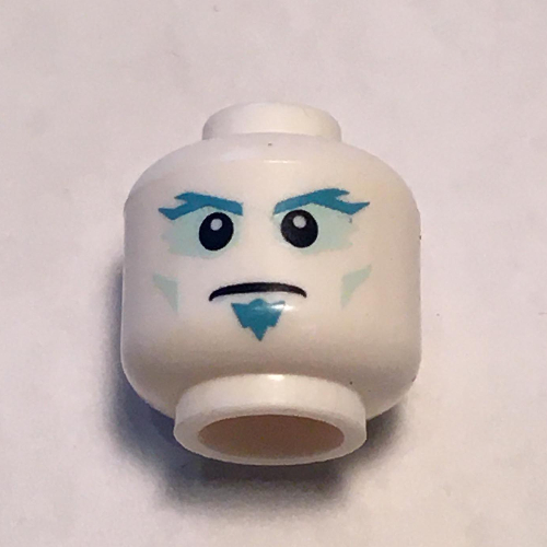 Tête de minifigurine, motif : sourcils azur foncé et bouc (Minifig Head, Dark Azure Eyebrows and Goatee Print)