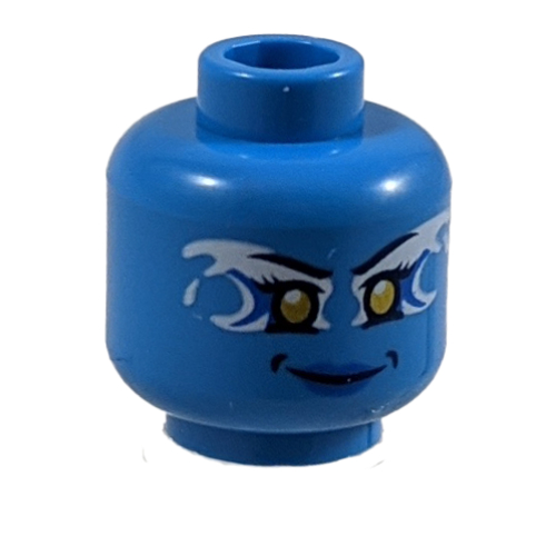 Tête de minifigurine Nya, Yeux jaunes et motif imprimé électricité blanche et bleue (Minifig Head Nya, Yellow Eyes and White and Blue Electricity Print)