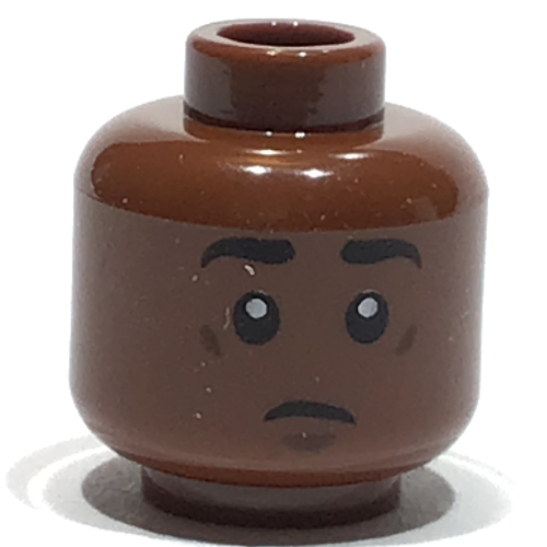 Tête de minifigurine Finn, sourcils, Inquiet / fermé Yeux imprimés (Minifig Head Finn, Eyebrows, Worried / Closed Eyes Print)