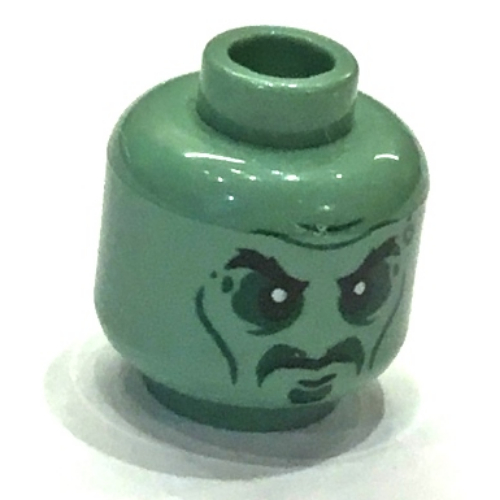 Tête de minifigurine Maître Yang, sourcils, lignes de joue et les yeux enfoncés motif imprimé [tenon creux] (Minifig Head Master Yang, Eyebrows, Cheek Lines and Sunken Eyes Print [Hollow Stud])