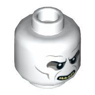 Tête de minifigurine Voldemort, fard à paupières gris, motif imprimé mal sourire (Minifig Head Voldemort, Gray Eyeshadow, Evil Grin Print)