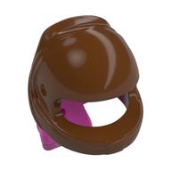 Visuel indicatif Rebrickable de Cheveux et casque, bouclés, motif brun rougeâtre (Hair and Helmet, Curly, Reddish Brown Pattern)