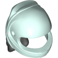 Cheveux et casque, bouclés, motif noir (Hair and Helmet, Curly, Black Pattern)