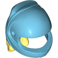 Cheveux et casque, bouclés, motif jaune clair brillant (Hair and Helmet, Curly, Bright Light Yellow Pattern)