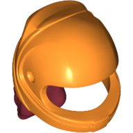 Visuel indicatif Rebrickable de Cheveux et casque, bouclés, motif rouge foncé (Hair and Helmet, Curly, Dark Red Pattern)