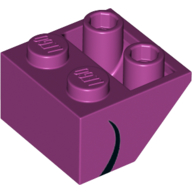 Visuel indicatif Rebrickable de Brique inclinée inversée 45° 2 x 2 avec ligne noire courbée (Brick Sloped Inverted 45° 2 x 2 with Curled Black Line)
