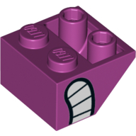 Visuel indicatif Rebrickable de Brique inclinée inversée 45° 2 x 2 avec Bouche avec motif imprimé Dents (Brick Sloped Inverted 45° 2 x 2 with Mouth with Teeth Print)