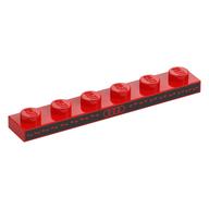 Visuel indicatif Rebrickable de Plaque 1 x 6 avec motif imprimé rayures noires (Plate 1 x 6 with Black Stripes Print)