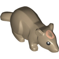Visuel indicatif Rebrickable de Animal, rongeur, rat / souris avec yeux noirs et motif imprimé nougat clair (scabbers) (Animal, Rodent, Rat / Mouse with Black Eyes and Light Nougat Blaze Print (Scabbers))