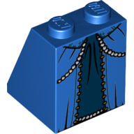Brique inclinée 65° 2 x 2 x 2 avec motif imprimé robe de bal bleue (Brick Sloped 65° 2 x 2 x 2 with Blue Ballgown Dress Print)