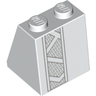 Brique inclinée 65° 2 x 2 x 2 avec robe, motif imprimé géométrique gris clair-bleu (Jor-el) (Brick Sloped 65° 2 x 2 x 2 with Robe, Light Bluish Gray Geometric Design Print (Jor-el))