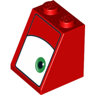 Brique inclinée 65° 2 x 2 x 2 avec Yeux, Vert, Motif imprimé à droite (Brick Sloped 65° 2 x 2 x 2 with Eye, Green, Right Print)