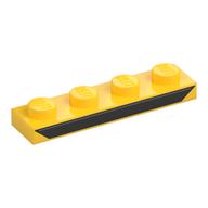 Visuel indicatif Rebrickable de Plaque 1 x 4 avec motif imprimé à rayures noires (Plate 1 x 4 with Black Stripe Print)